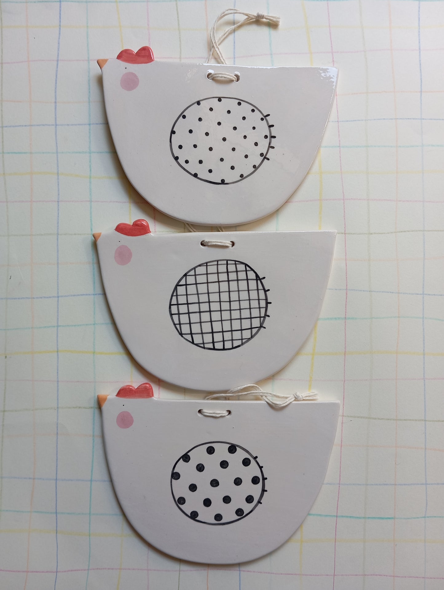 Decorazione Gallina in ceramica