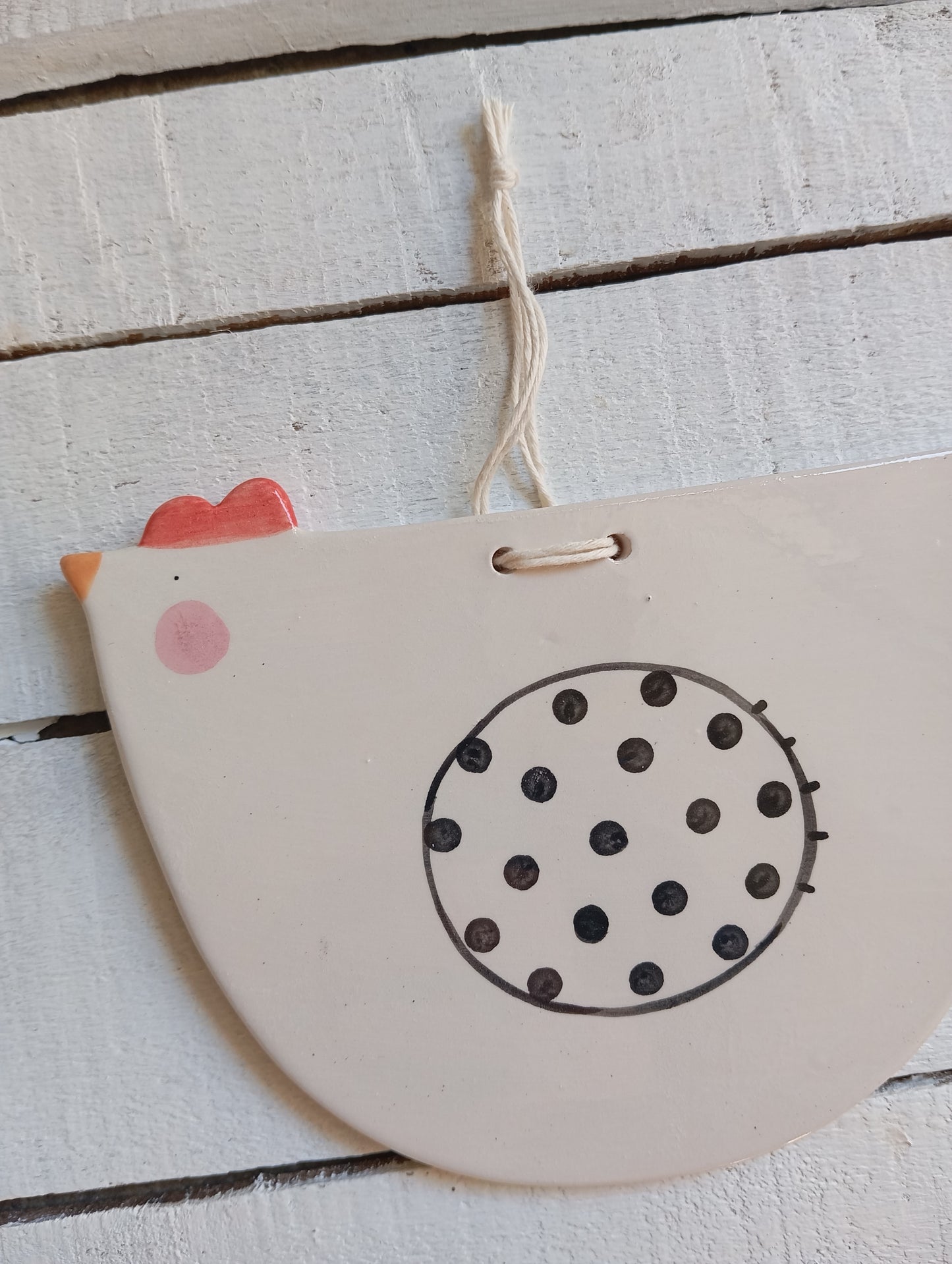 Decorazione Gallina in ceramica