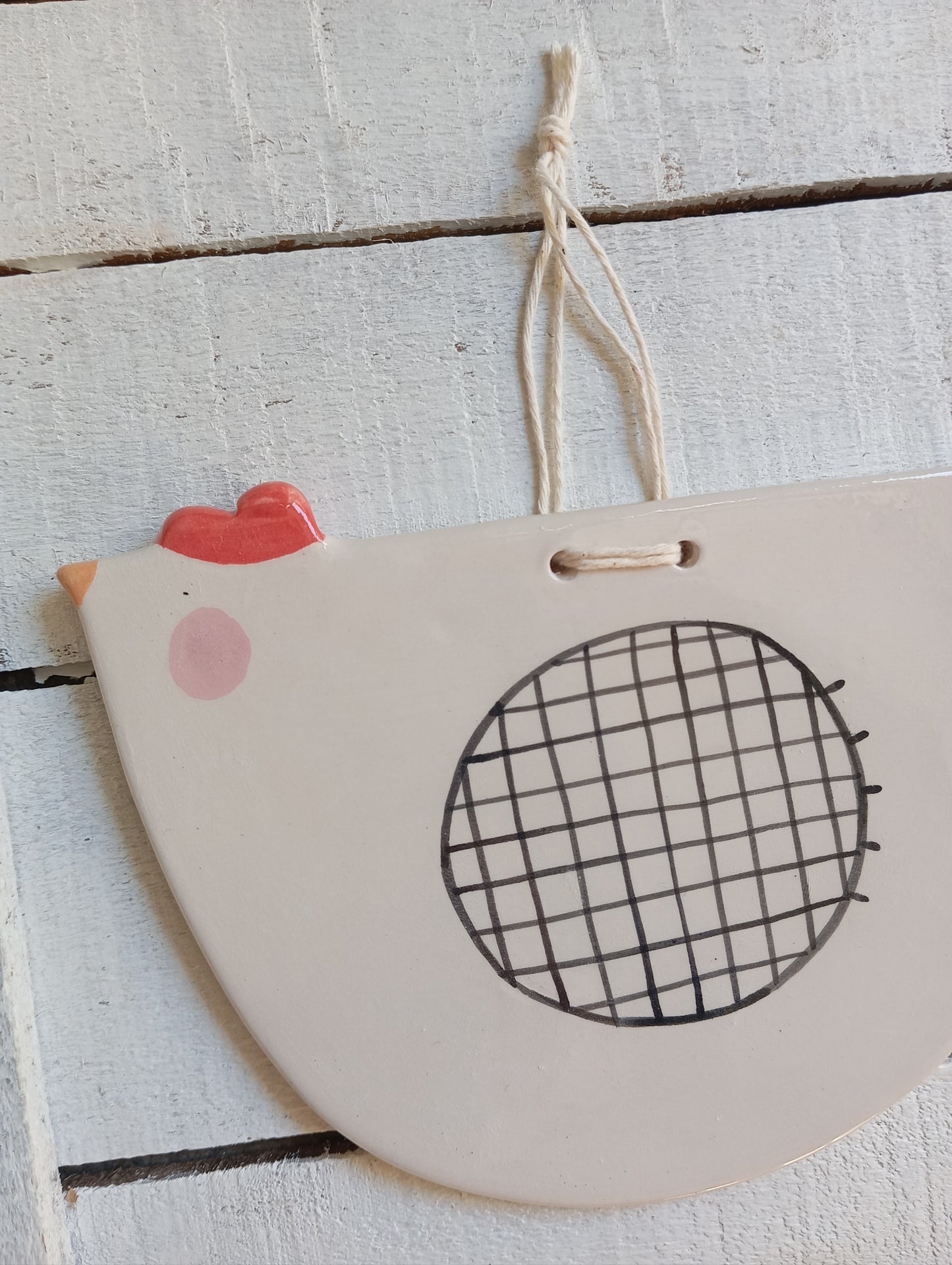 Decorazione Gallina in ceramica