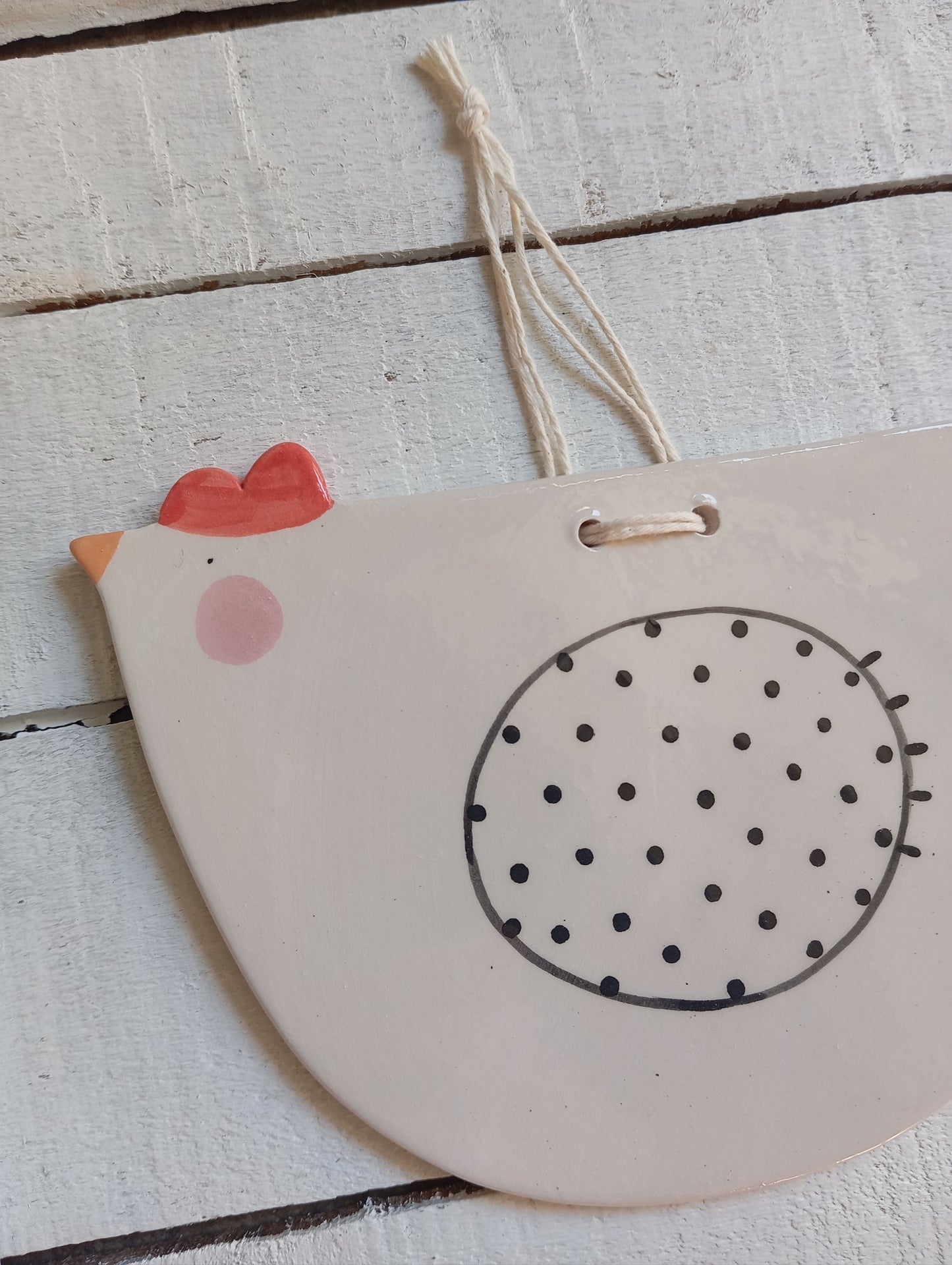 Decorazione Gallina in ceramica
