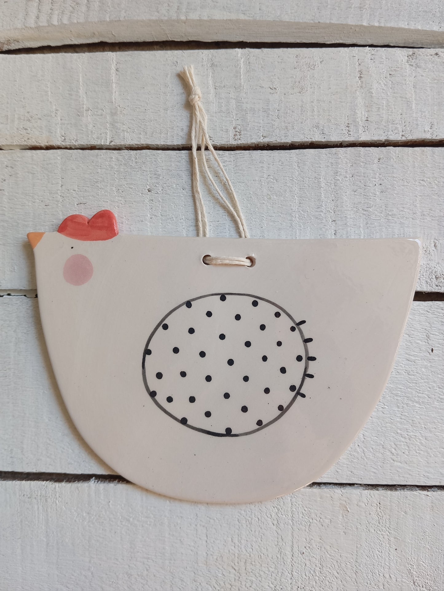 Decorazione Gallina in ceramica