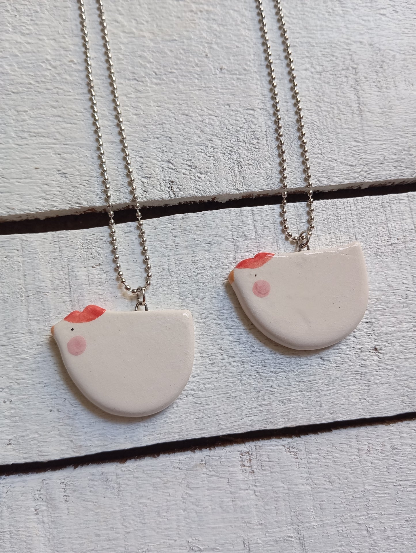 Collana Gallina in ceramica