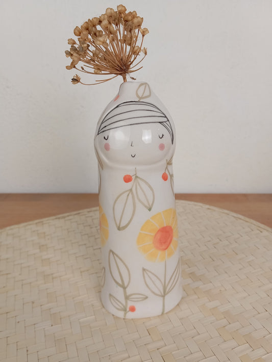 Madamina Botanica- vasetto statua in ceramica.