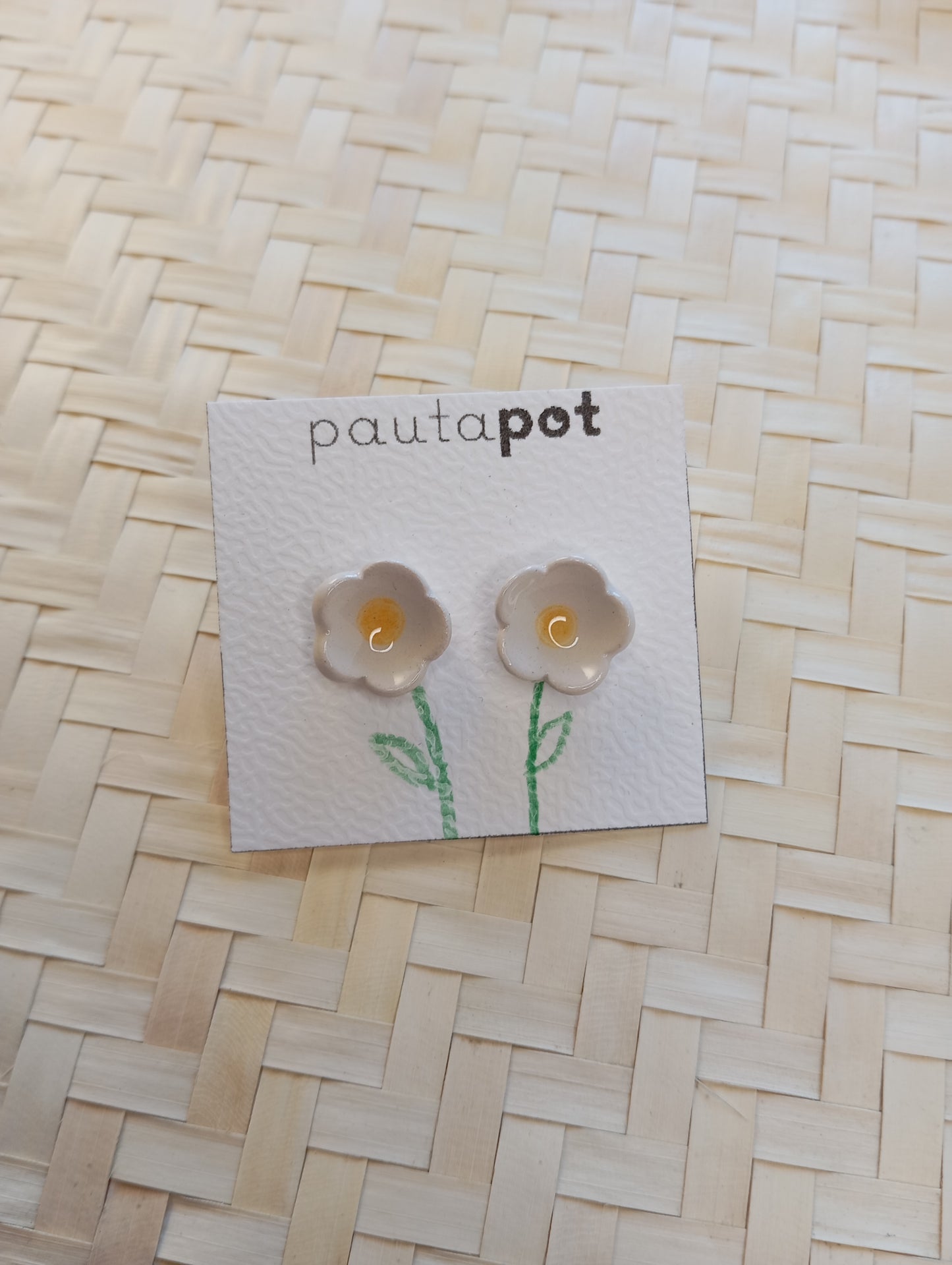 Orecchini Lobo Fiori in ceramica