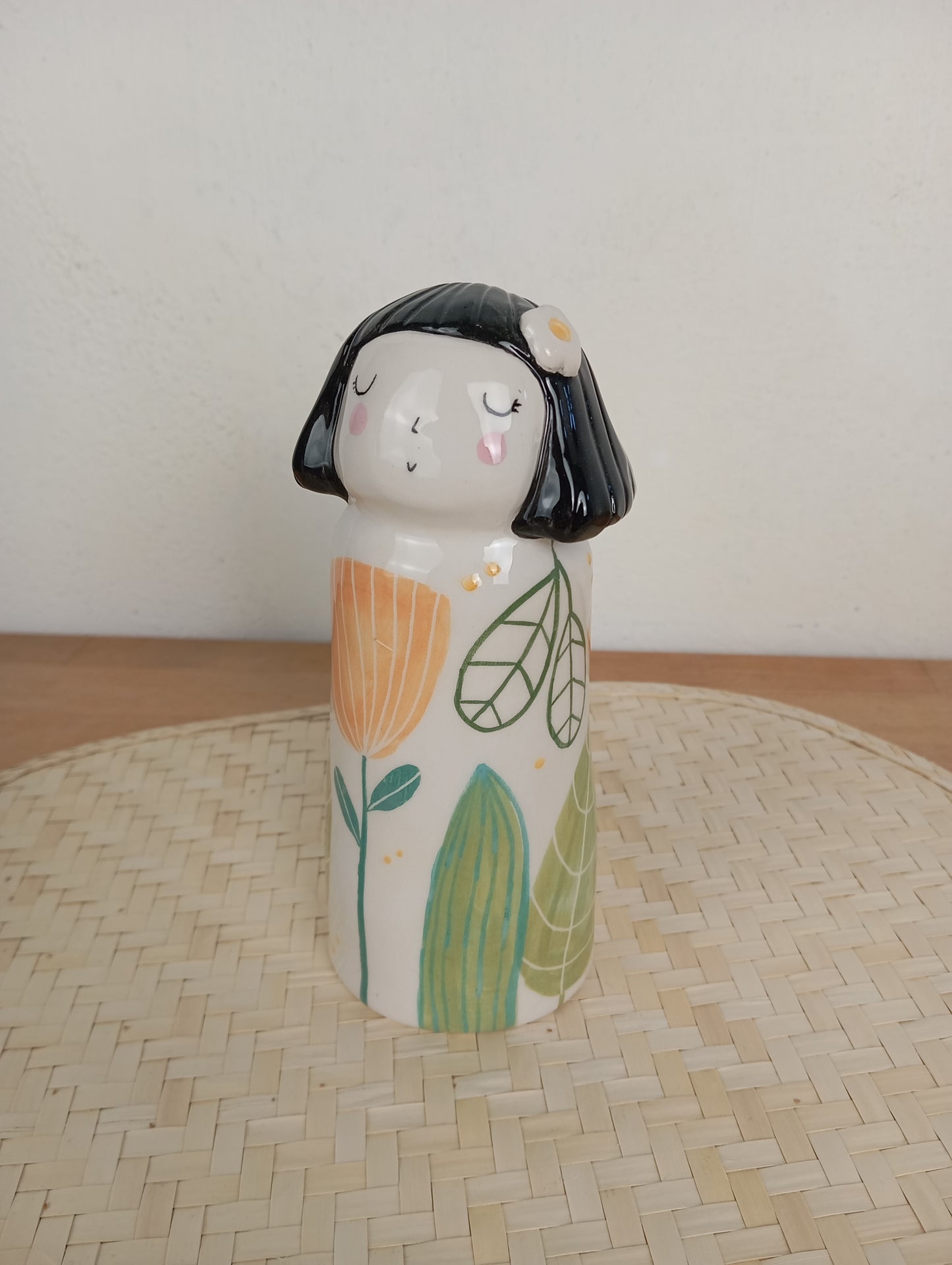 Madamina Botanica- vasetto statua in ceramica.