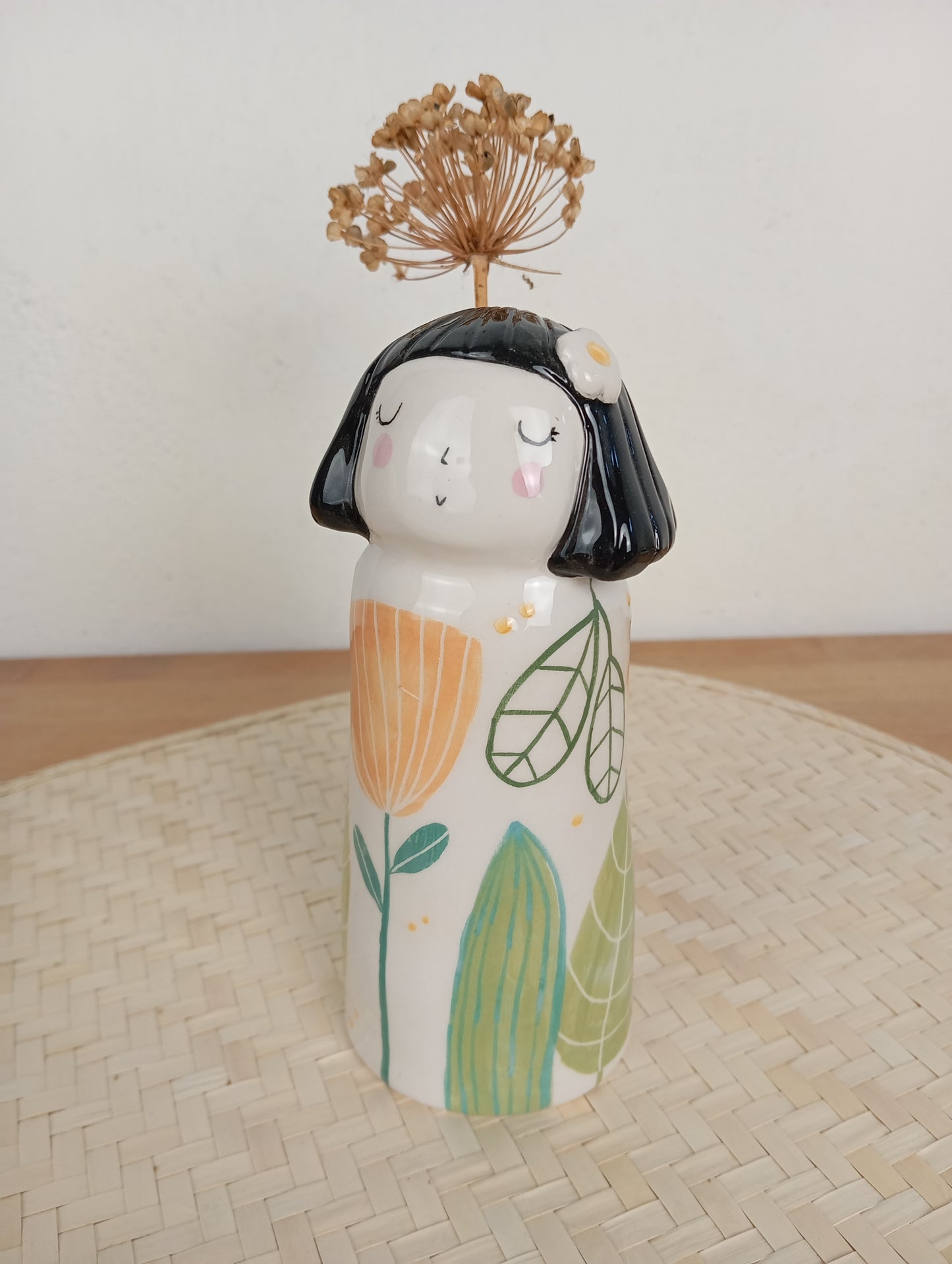 Madamina Botanica- vasetto statua in ceramica.