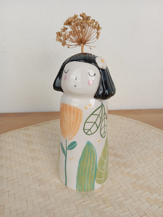 Madamina Botanica- vasetto statua in ceramica.
