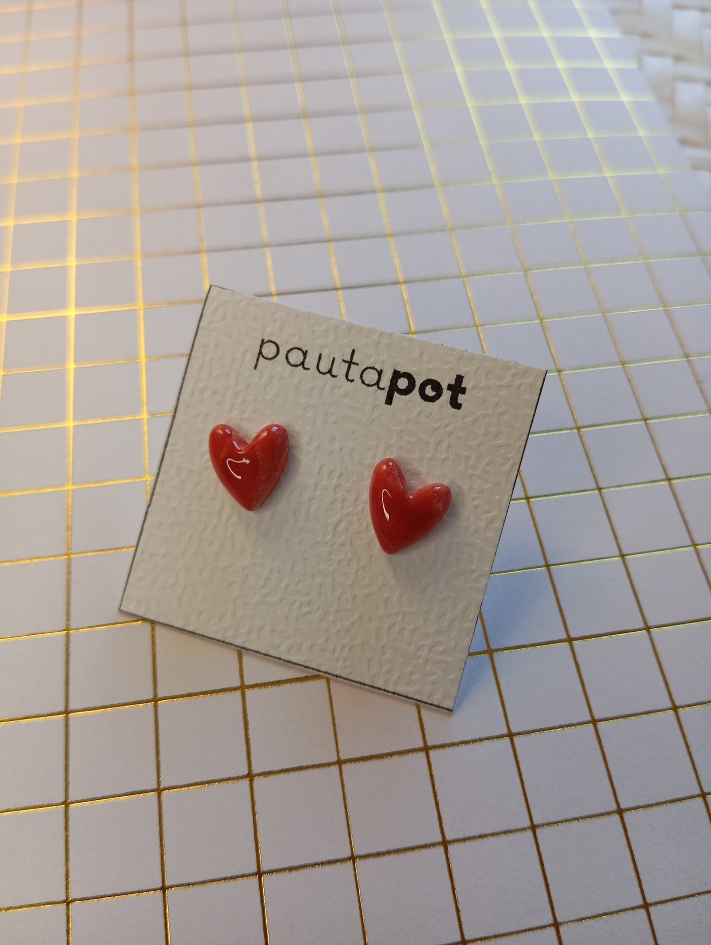 Orecchini Lobo Cuori in ceramica