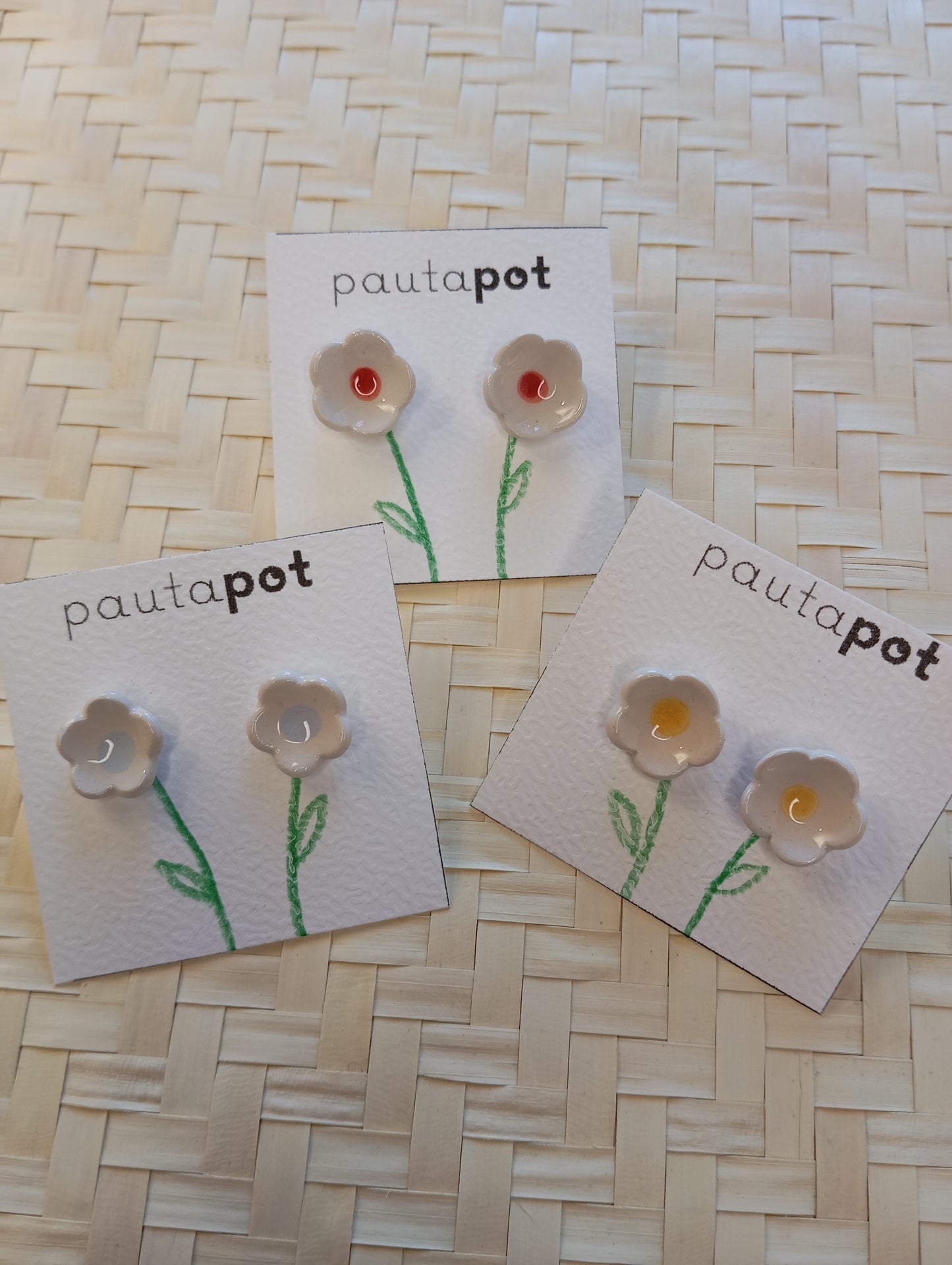 Orecchini Lobo Fiori in ceramica