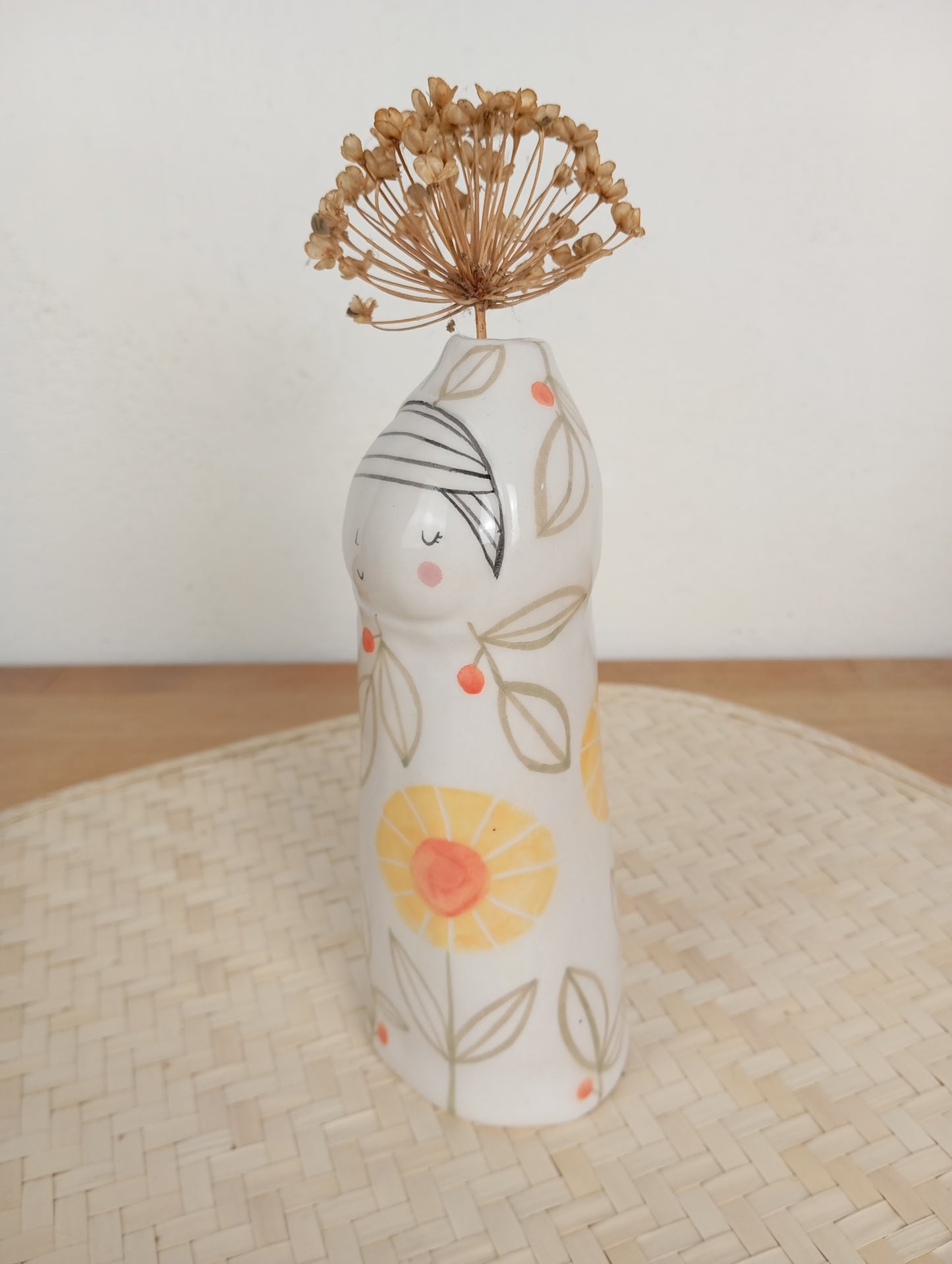 Madamina Botanica- vasetto statua in ceramica.