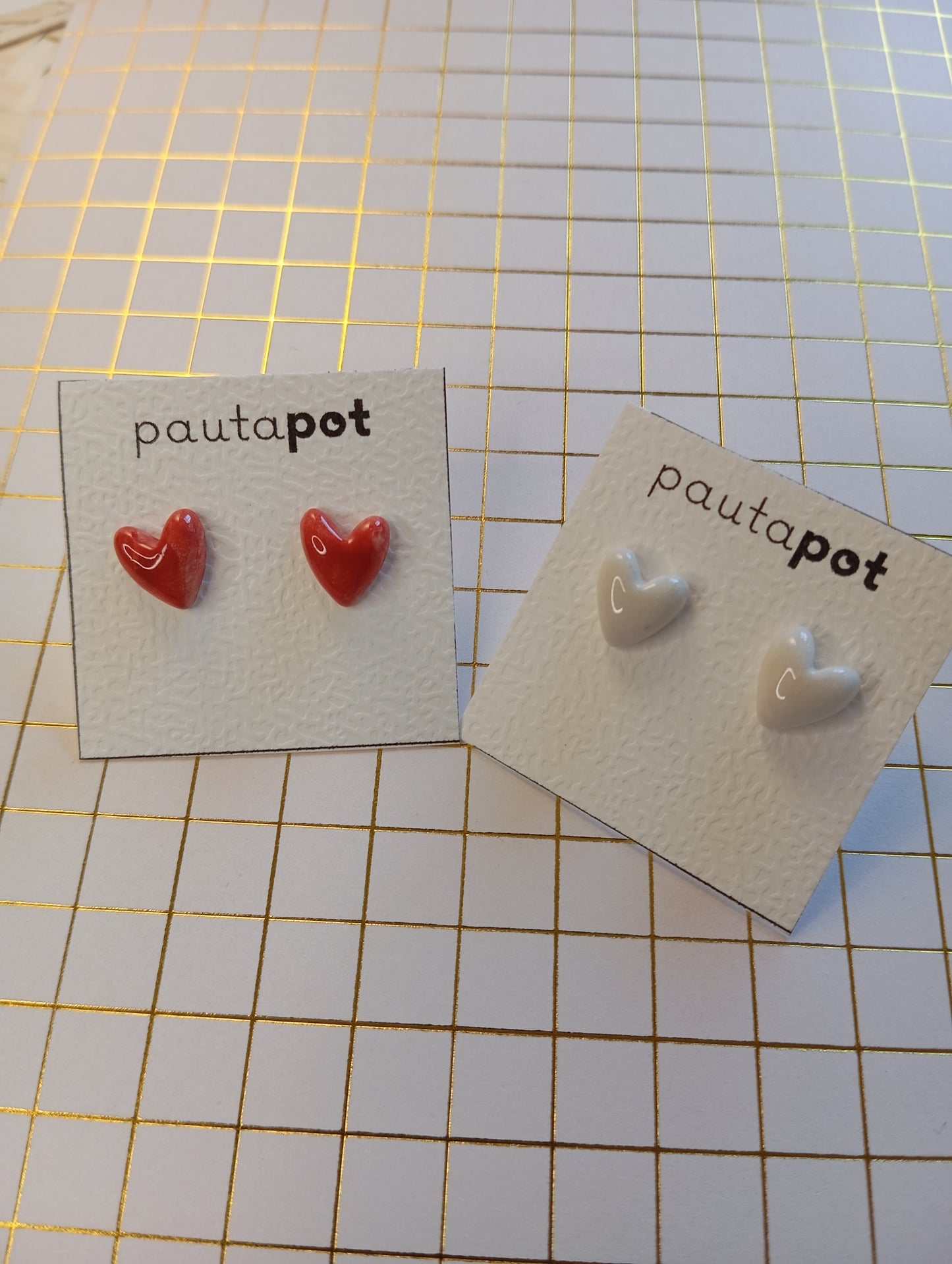 Orecchini Lobo Cuori in ceramica