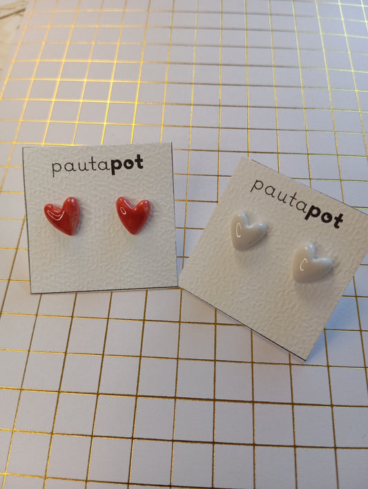 Orecchini Lobo Cuori in ceramica